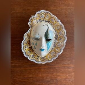 Vintage ceramic face mask wall hanging